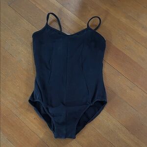 Mirella Black Princess Seam classic cotton leotard medium ballet barre